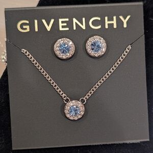 Givenchy Silver and Blue Jewelry Set w Dust Bag NWT